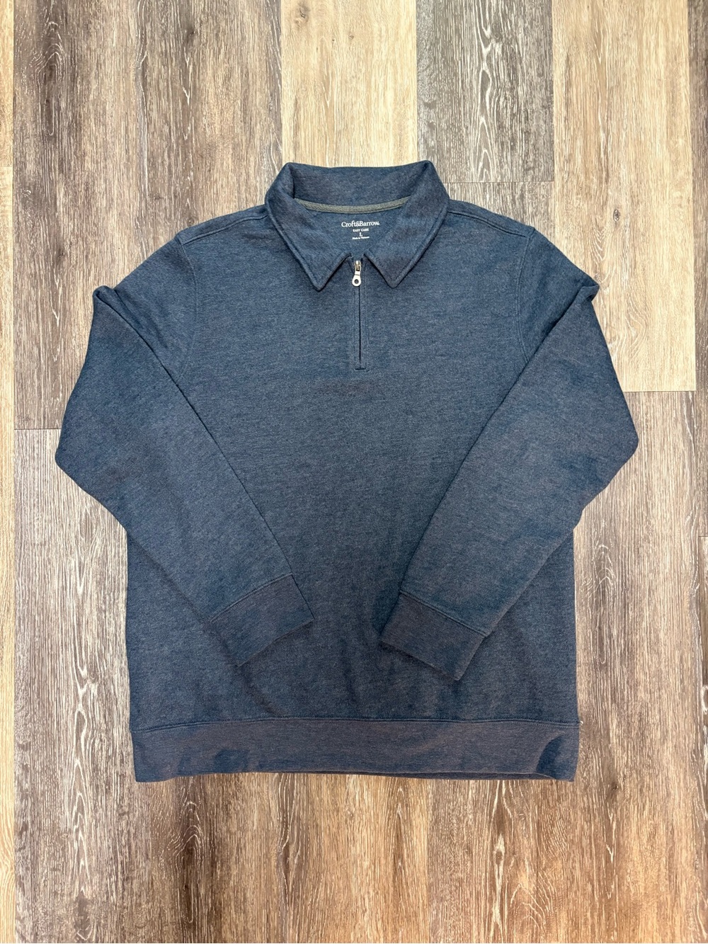 croft & barrow Men's Dark Navy Half-Zip Collared Sweater Size L